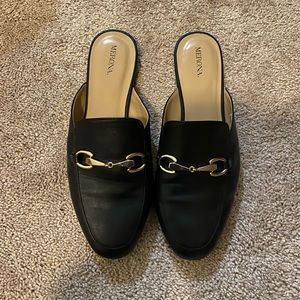 merona black slip on loafer flats